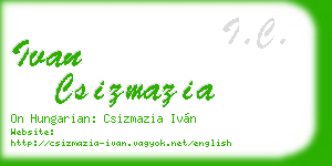 ivan csizmazia business card